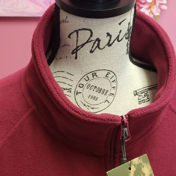 NWT ❤🤍🖤 Landway Fleece Grape Zip Up Cardigan Sweater - Picture 8 of 13